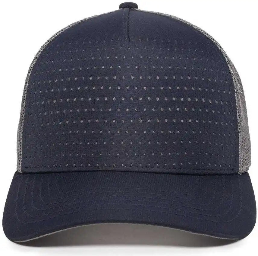 Oc Sports Oc502m Laser Perforated Font Panel Cap - Navy Charcoal - Dark Gray / 6 7/8’’ - 7 1/2’’