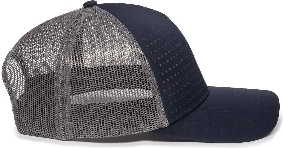 Oc Sports Oc502m Laser Perforated Font Panel Cap - Navy Charcoal - Dark Gray / 6 7/8’’ - 7 1/2’’