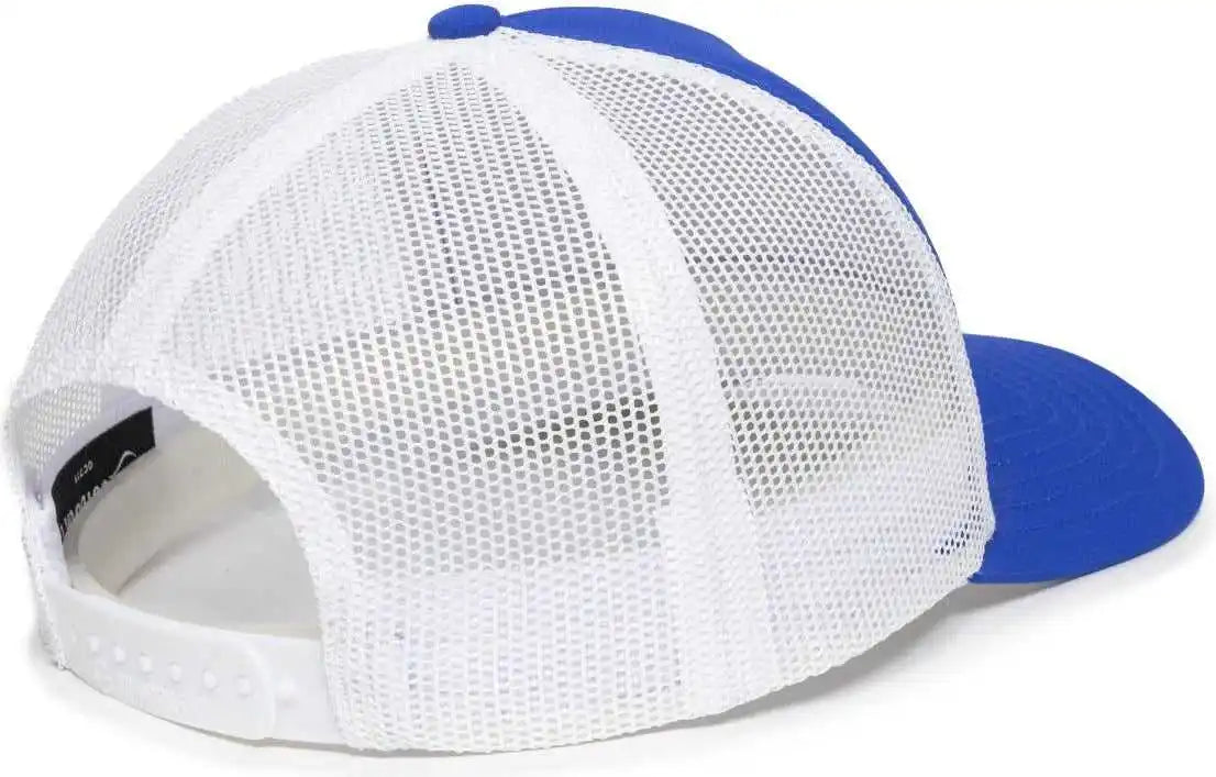 Oc Sports Oc502m Laser Perforated Font Panel Cap - Royal White - Osfm