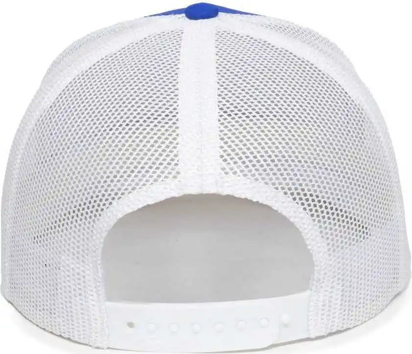 Oc Sports Oc502m Laser Perforated Font Panel Cap - Royal White - Osfm