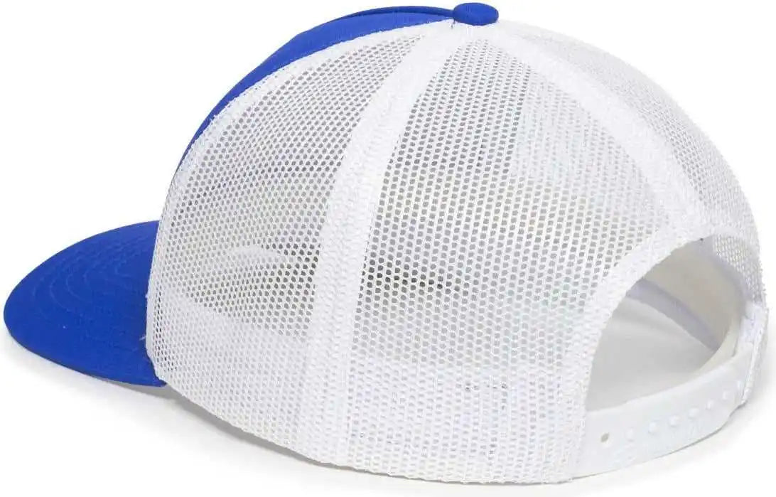 Oc Sports Oc502m Laser Perforated Font Panel Cap - Royal White - Osfm