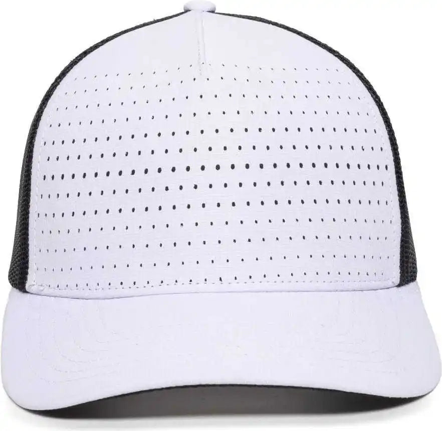 Oc Sports Oc502m Laser Perforated Font Panel Cap - White Black - 6 7/8’’ - 7 1/2’’