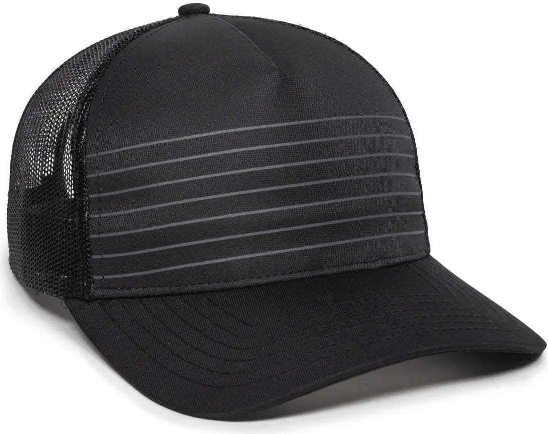 Oc Sports Oc503m Stripped Front Panel Cap - Black Charcoal