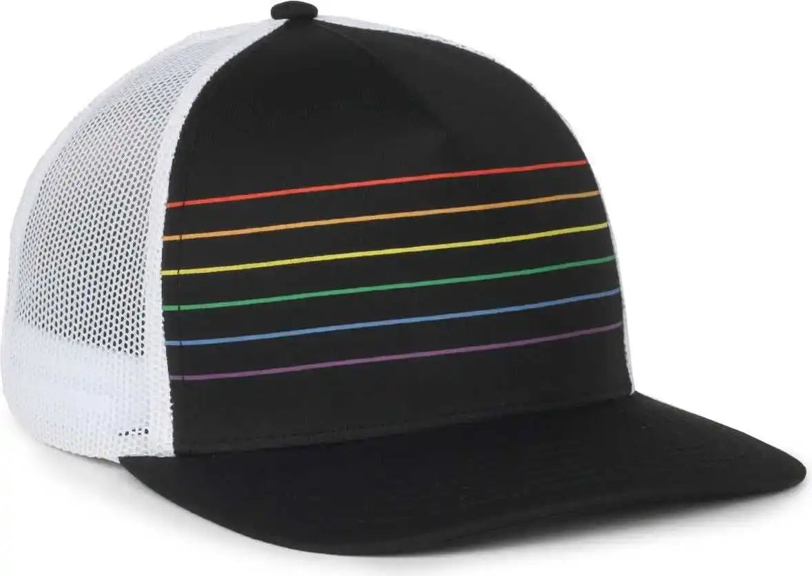 Oc Sports Oc503m Stripped Front Panel Cap - Black Prism - Osfm
