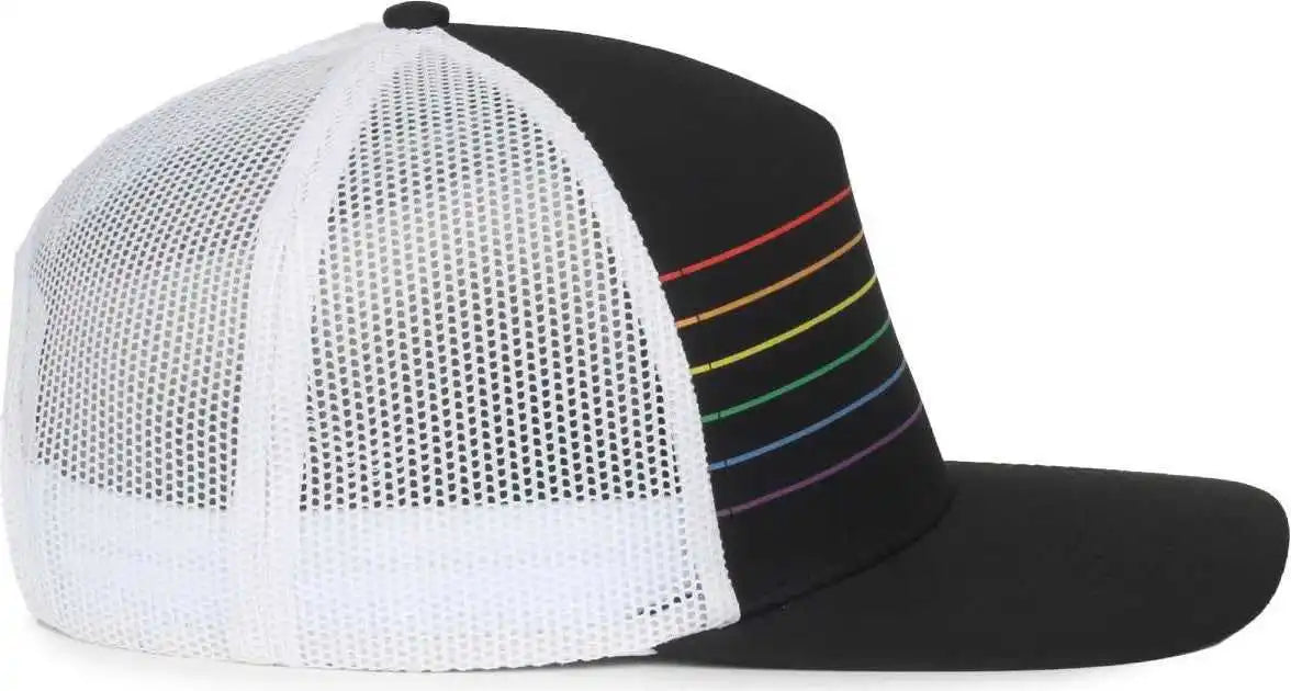 Oc Sports Oc503m Stripped Front Panel Cap - Black Prism - Osfm