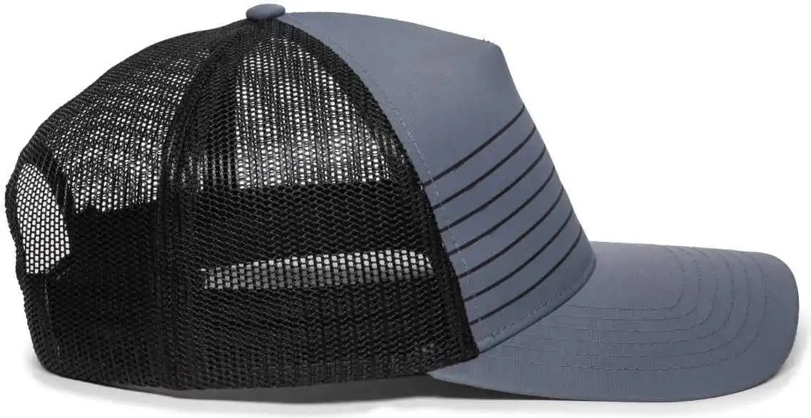 Oc Sports Oc503m Stripped Front Panel Cap - Charcoal Black - Dark Gray / 6 7/8’’ - 7 1/2’’