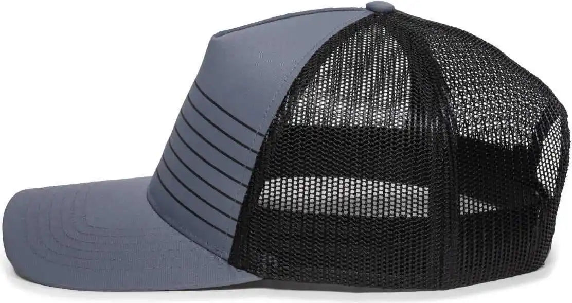 Oc Sports Oc503m Stripped Front Panel Cap - Charcoal Black - Dark Gray / 6 7/8’’ - 7 1/2’’
