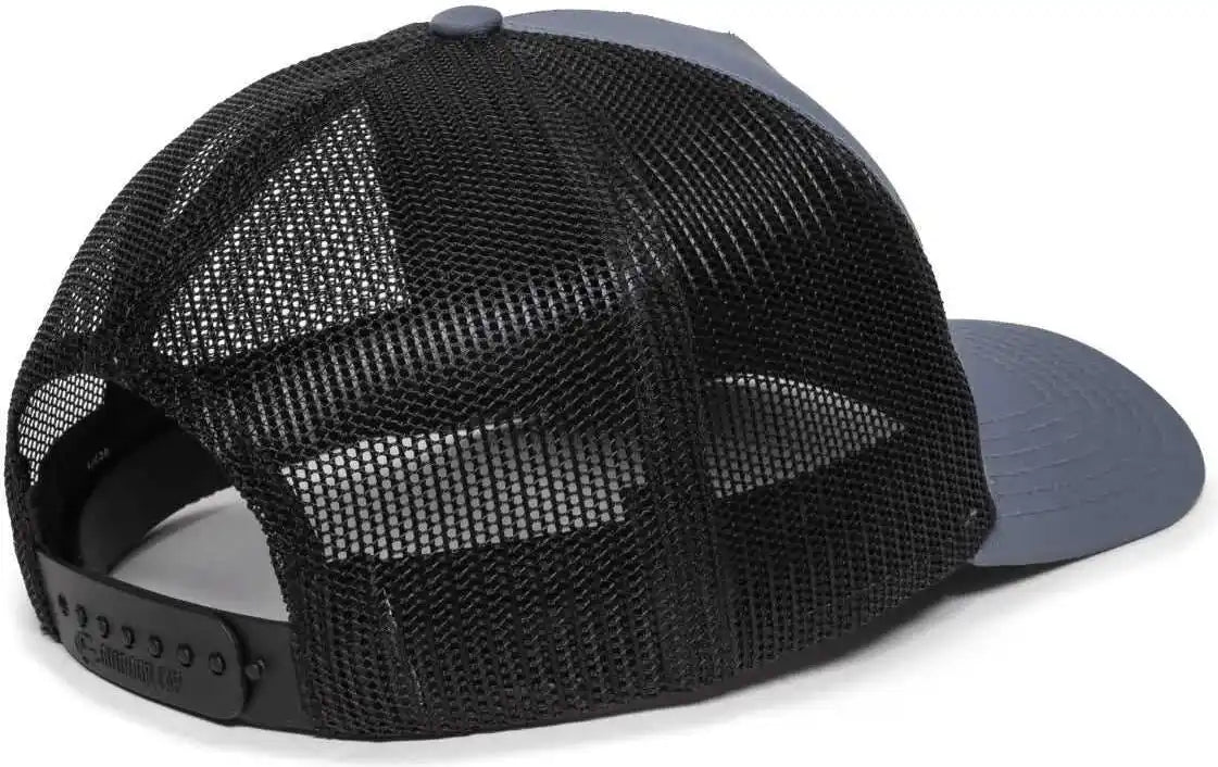 Oc Sports Oc503m Stripped Front Panel Cap - Charcoal Black - Dark Gray / 6 7/8’’ - 7 1/2’’