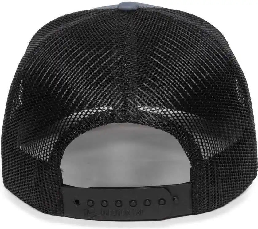 Oc Sports Oc503m Stripped Front Panel Cap - Charcoal Black - Dark Gray / 6 7/8’’ - 7 1/2’’