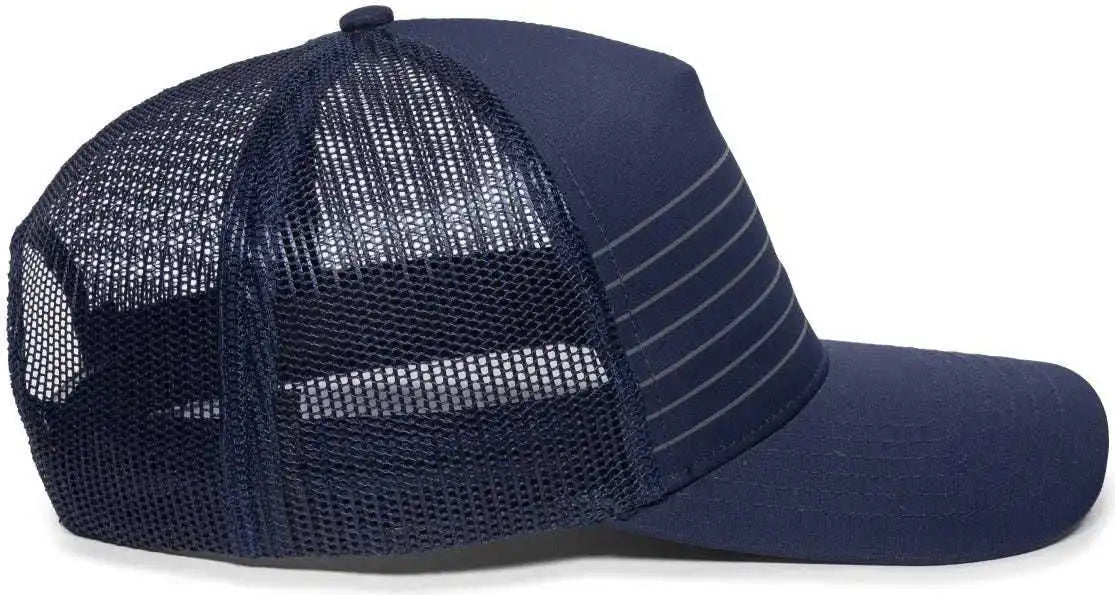 Oc Sports Oc503m Stripped Front Panel Cap - Navy Charcoal - Dark Gray / 6 7/8’’ - 7 1/2’’