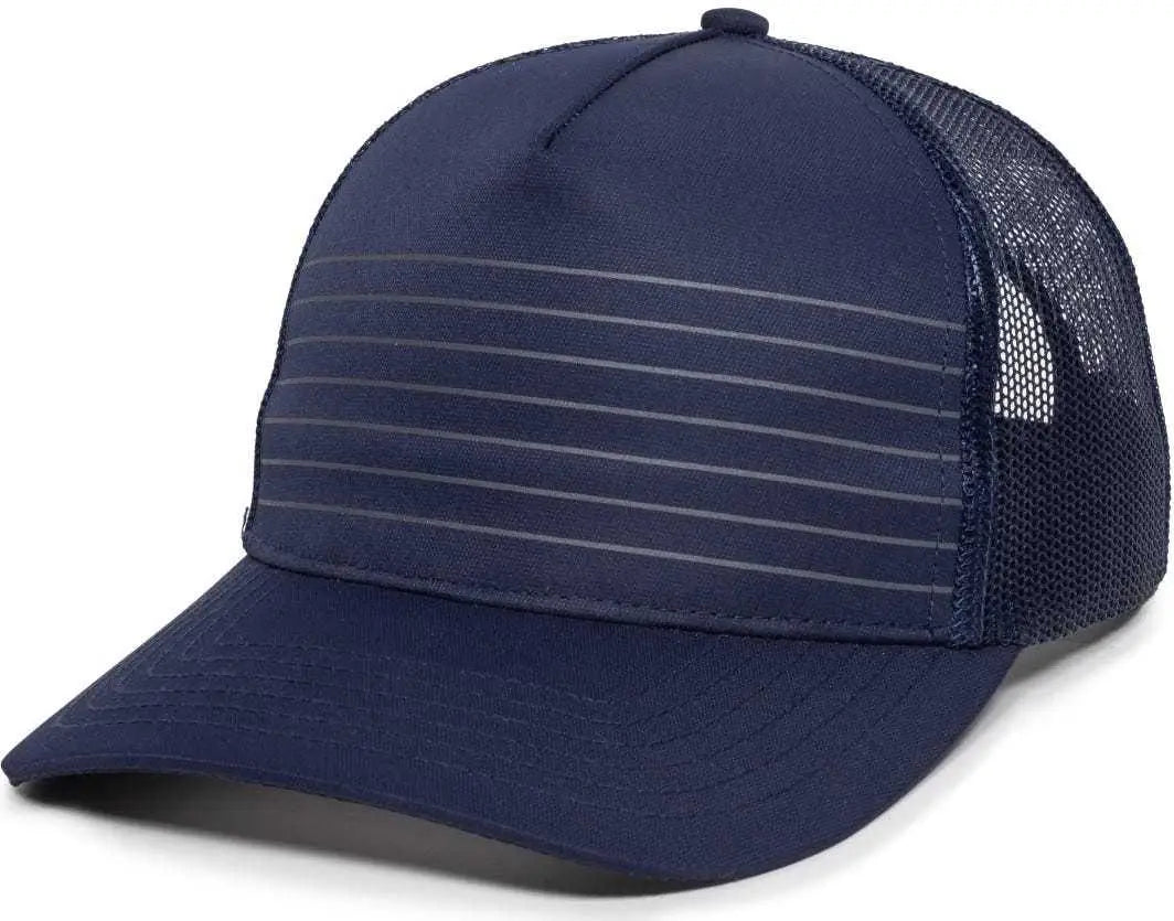 Oc Sports Oc503m Stripped Front Panel Cap - Navy Charcoal - Dark Gray / 6 7/8’’ - 7 1/2’’