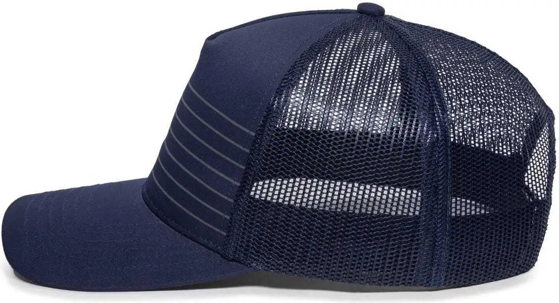 Oc Sports Oc503m Stripped Front Panel Cap - Navy Charcoal - Dark Gray / 6 7/8’’ - 7 1/2’’