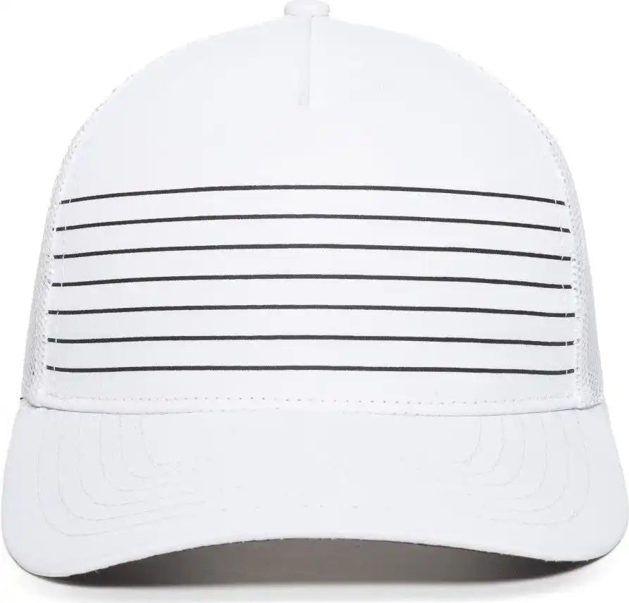 Oc Sports Oc503m Stripped Front Panel Cap - White Black - 6 7/8’’ - 7 1/2’’