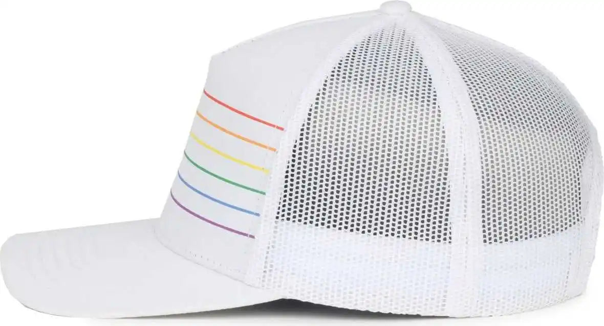 Oc Sports Oc503m Stripped Front Panel Cap - White Prism - Osfm