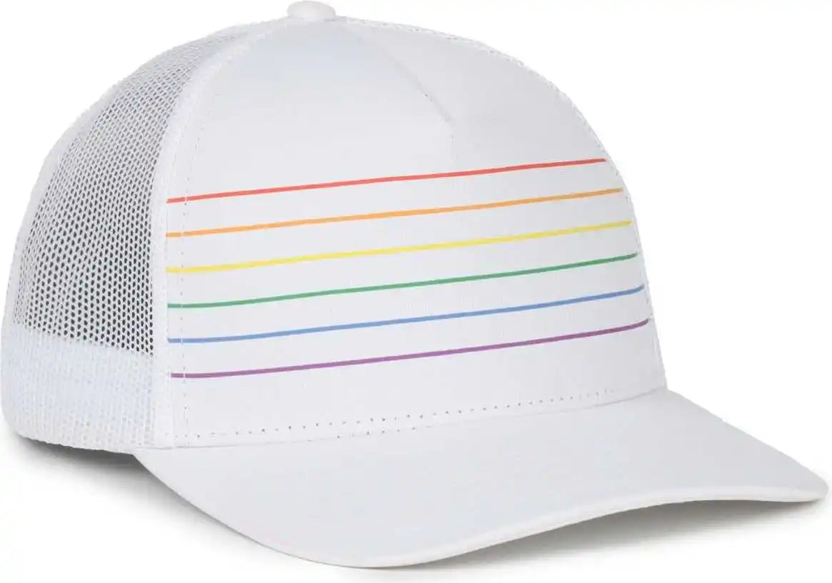 Oc Sports Oc503m Stripped Front Panel Cap - White Prism - Osfm