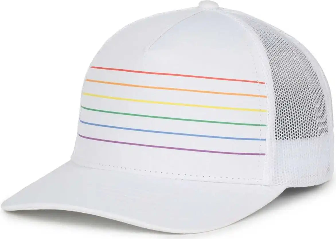 Oc Sports Oc503m Stripped Front Panel Cap - White Prism - Osfm