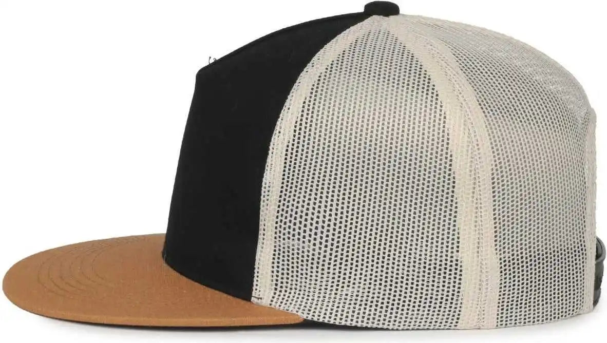 Oc Sports Oc510hp 5-panel Mesh Back Cap - Black Stone Duk