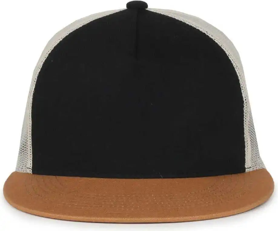 Oc Sports Oc510hp 5-panel Mesh Back Cap - Black Stone Duk