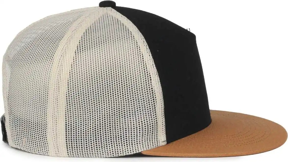 Oc Sports Oc510hp 5-panel Mesh Back Cap - Black Stone Duk