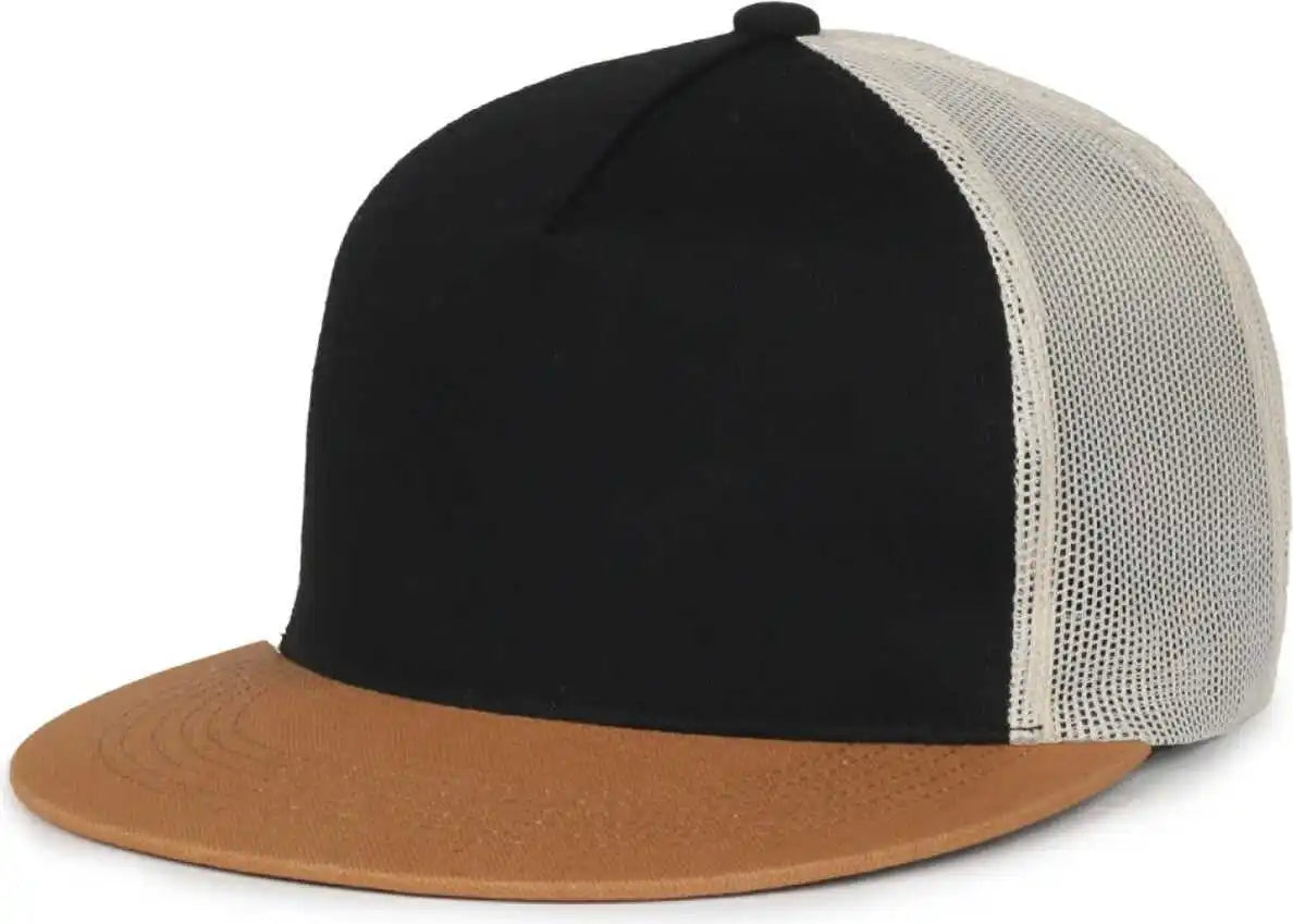 Oc Sports Oc510hp 5-panel Mesh Back Cap - Black Stone Duk