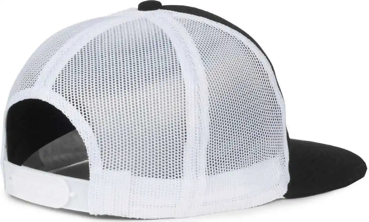Oc Sports Oc510hp 5-panel Mesh Back Cap - Black White - Osfm