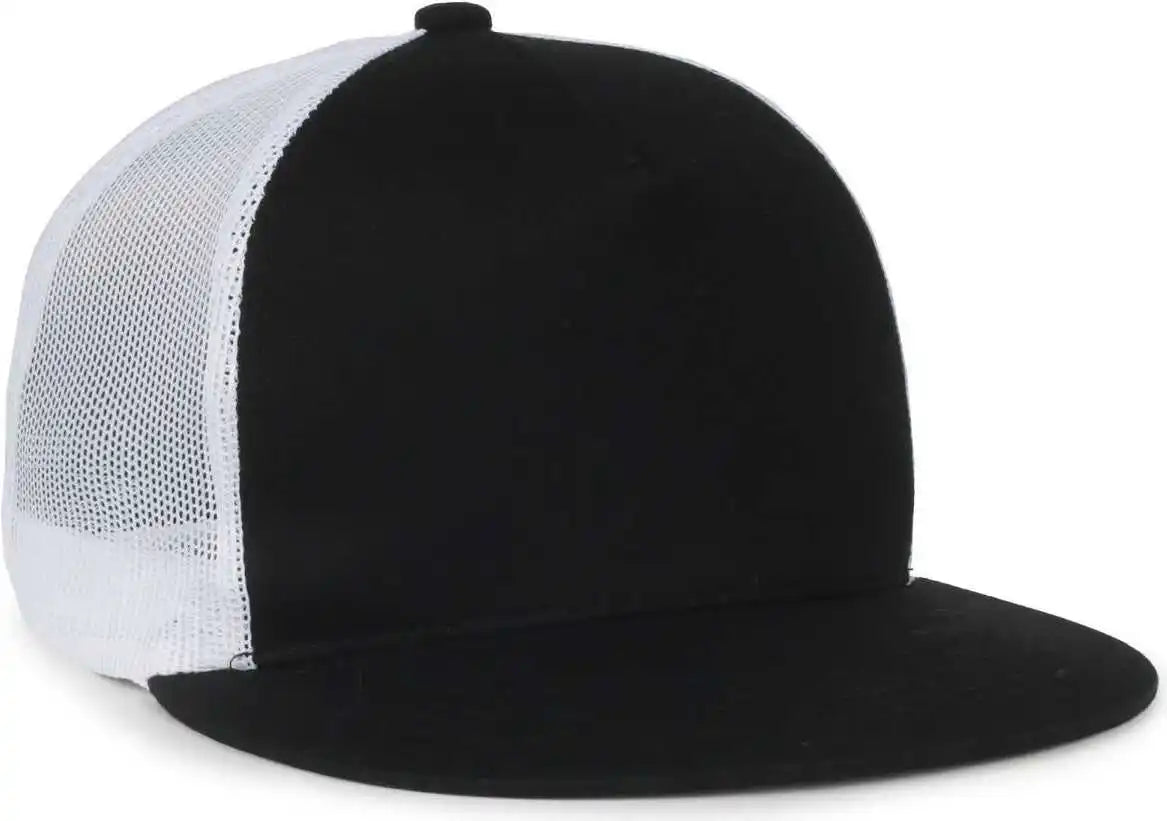 Oc Sports Oc510hp 5-panel Mesh Back Cap - Black White - Osfm