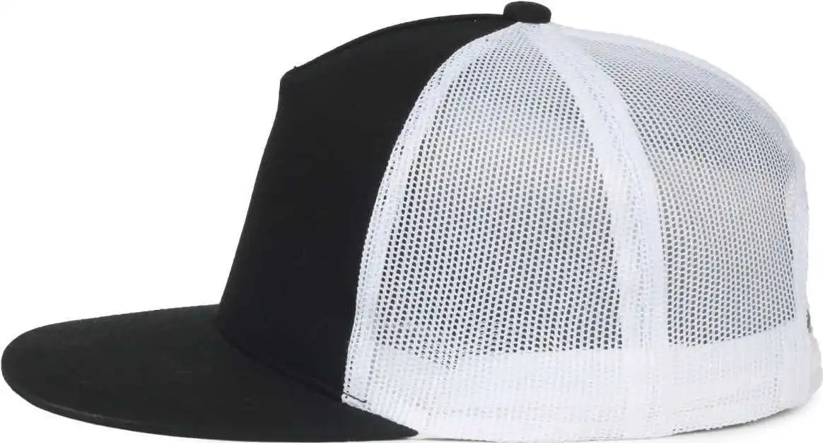 Oc Sports Oc510hp 5-panel Mesh Back Cap - Black White - Osfm