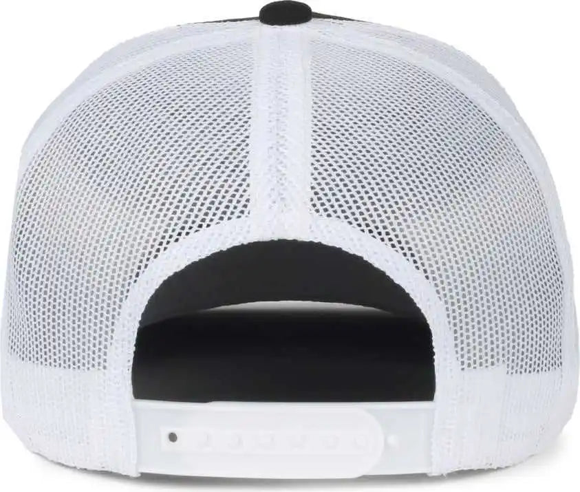 Oc Sports Oc510hp 5-panel Mesh Back Cap - Black White - Osfm