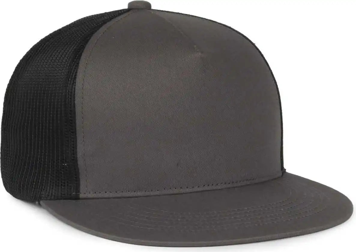 Oc Sports Oc510hp 5-panel Mesh Back Cap - Charcoal Black - Osfm