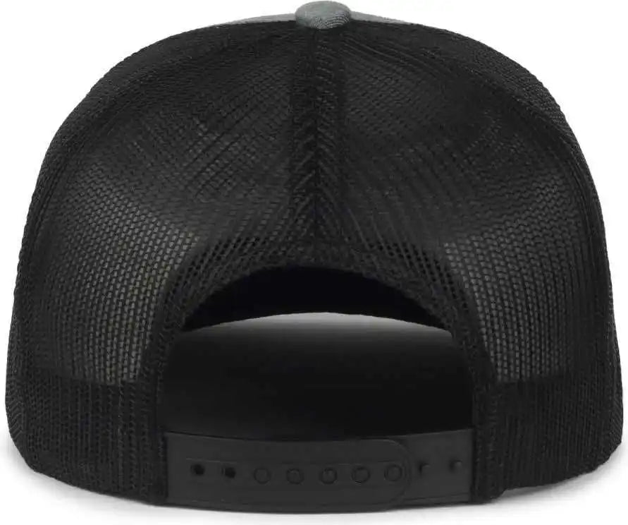 Oc Sports Oc510hp 5-panel Mesh Back Cap - Heathered Gray Black - Osfm