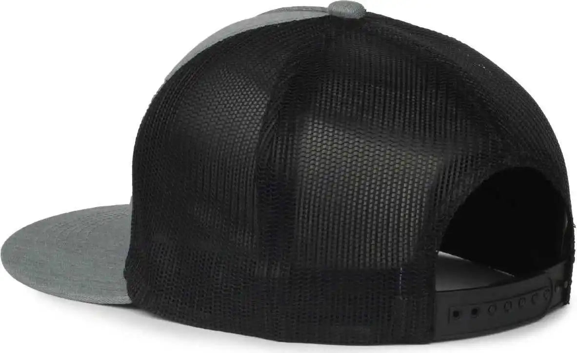 Oc Sports Oc510hp 5-panel Mesh Back Cap - Heathered Gray Black - Osfm