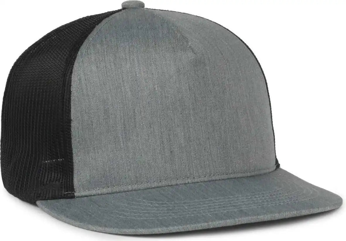 Oc Sports Oc510hp 5-panel Mesh Back Cap - Heathered Gray Black - Osfm