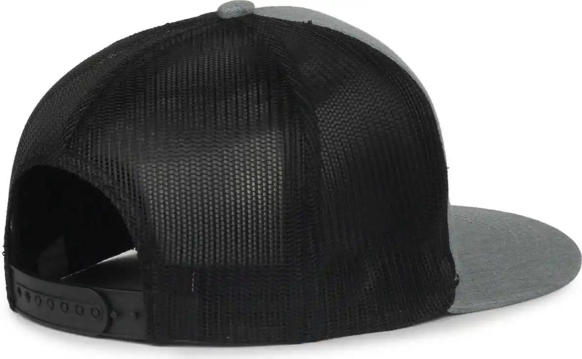 Oc Sports Oc510hp 5-panel Mesh Back Cap - Heathered Gray Black - Osfm