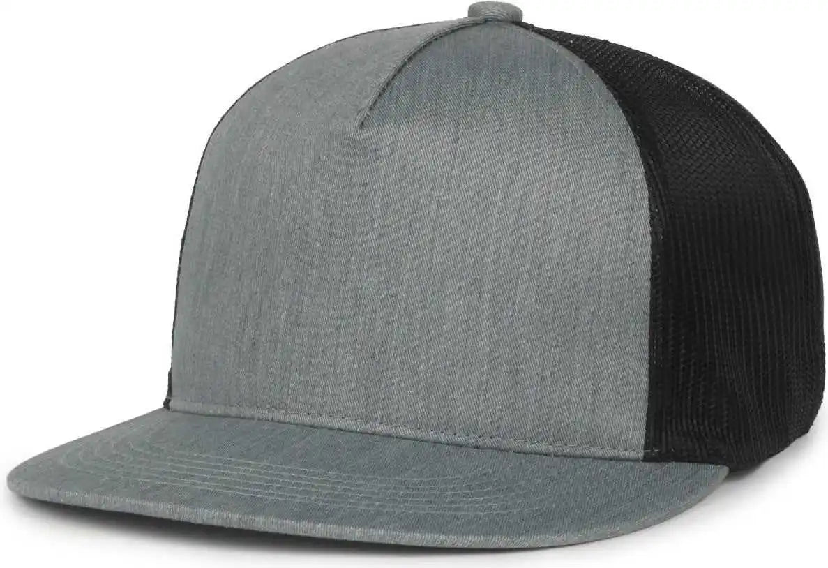 Oc Sports Oc510hp 5-panel Mesh Back Cap - Heathered Gray Black - Osfm