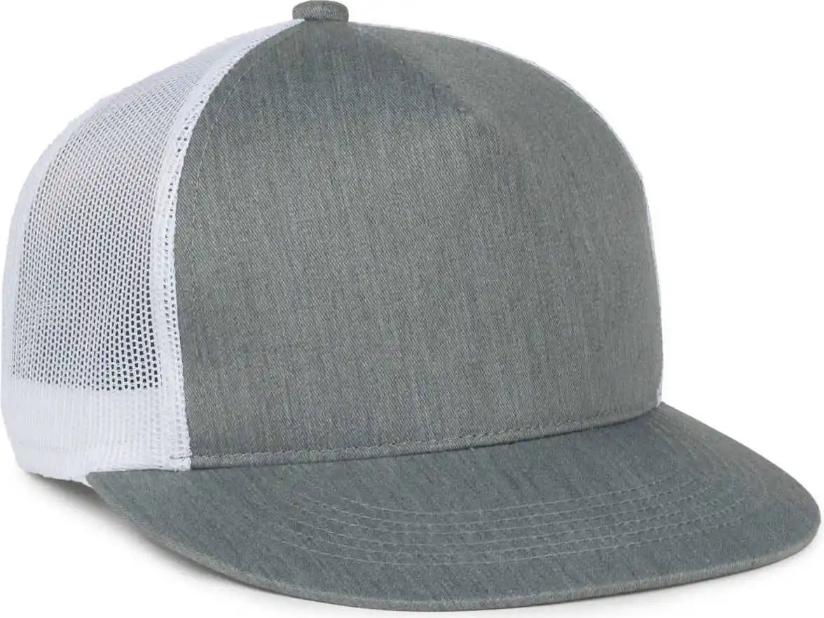 Oc Sports Oc510hp 5-panel Mesh Back Cap - Heathered Gray White - Osfm