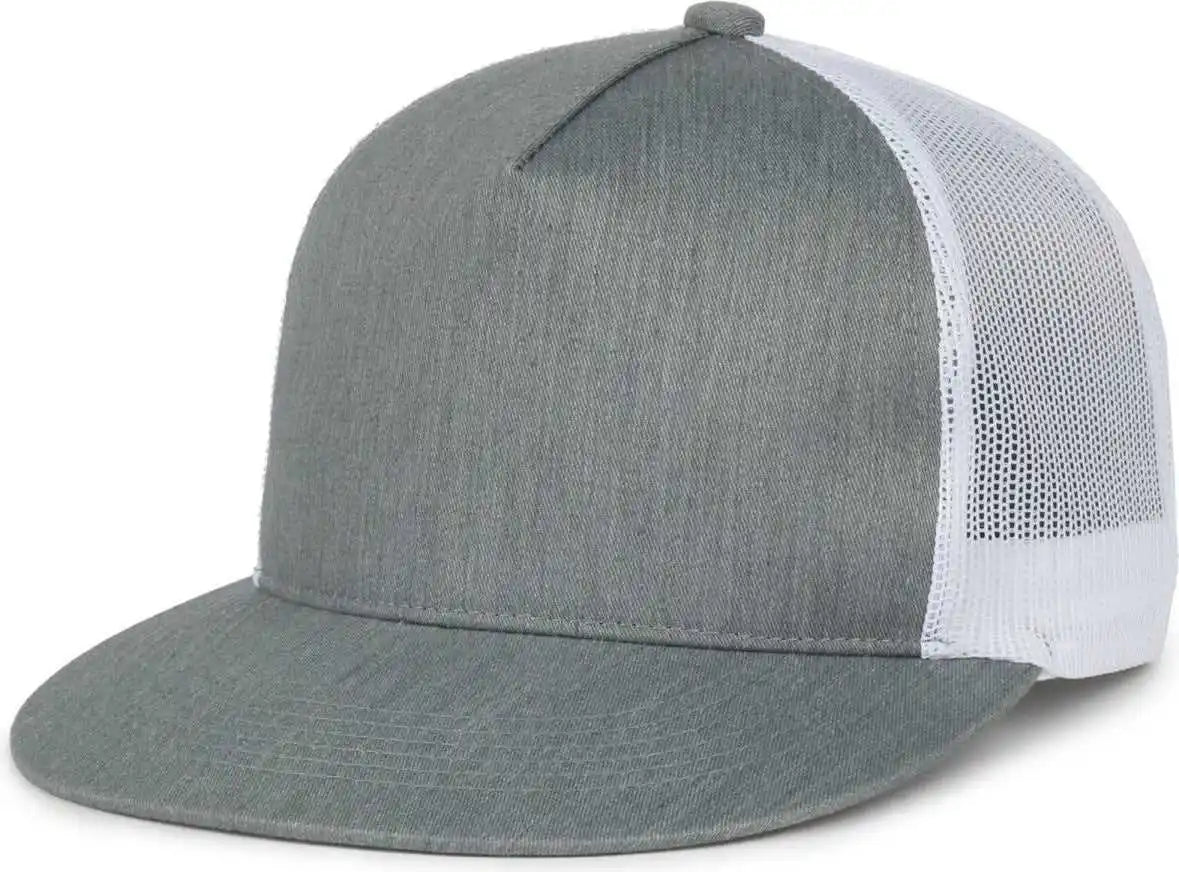 Oc Sports Oc510hp 5-panel Mesh Back Cap - Heathered Gray White - Osfm