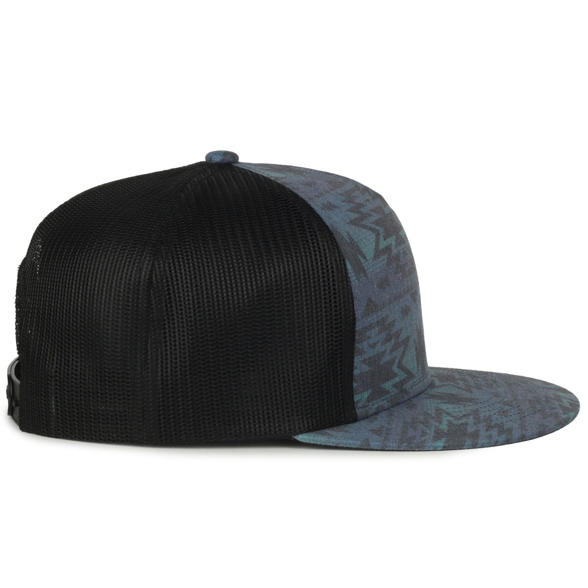 Oc Sports Oc510p Printed 5-panel Mesh Back Cap - Indigo Aztec/black
