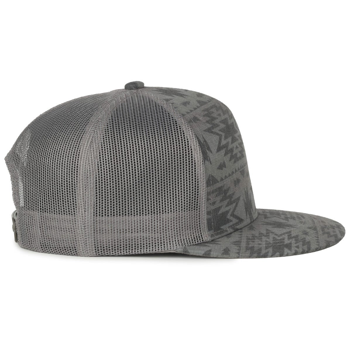 Oc Sports Oc510p Printed 5-panel Mesh Back Cap - Smokey Aztec/dark Grey