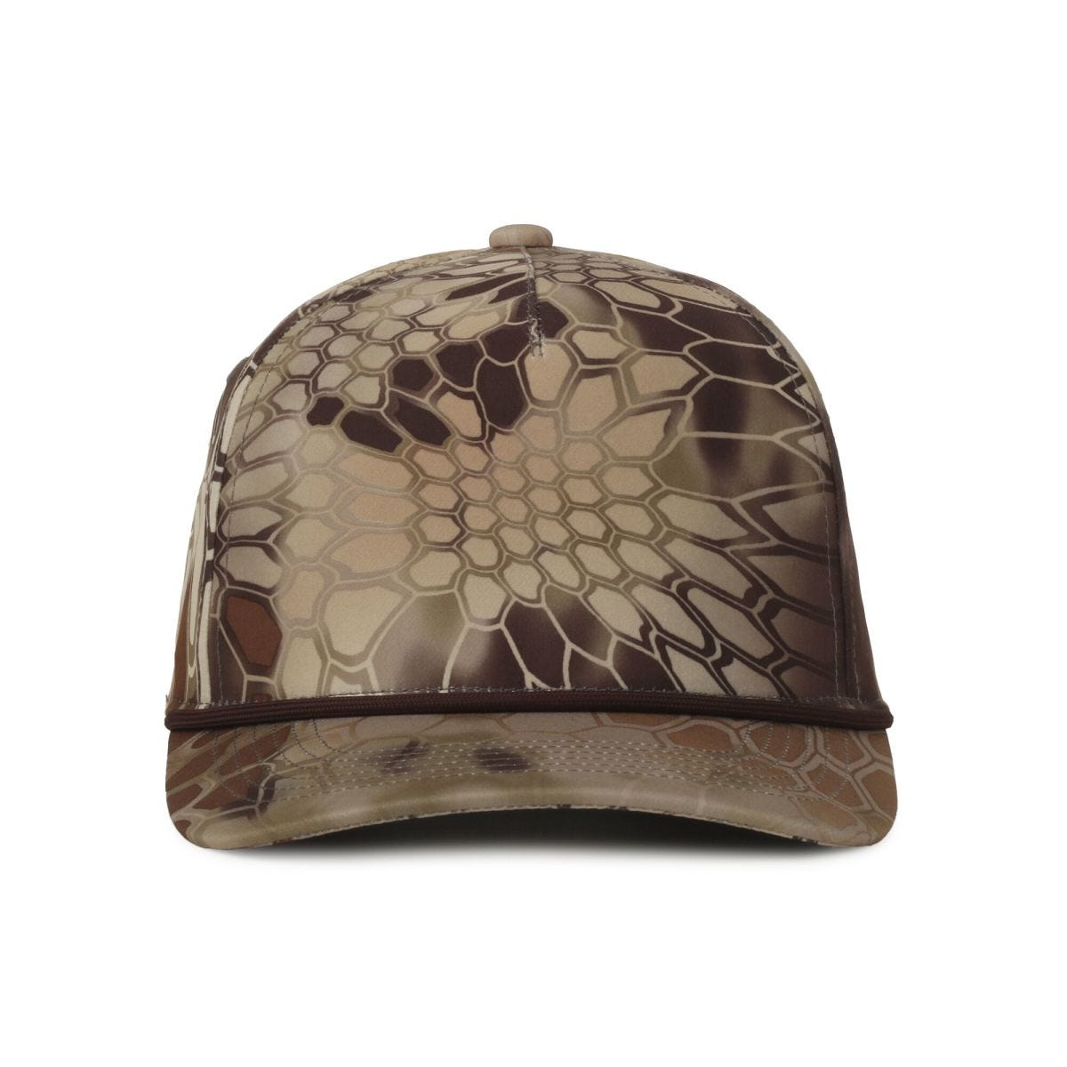 Oc Sports Oc550camo Performance 5-panel Camo Cap - Kryptek Highlander/brown Cord