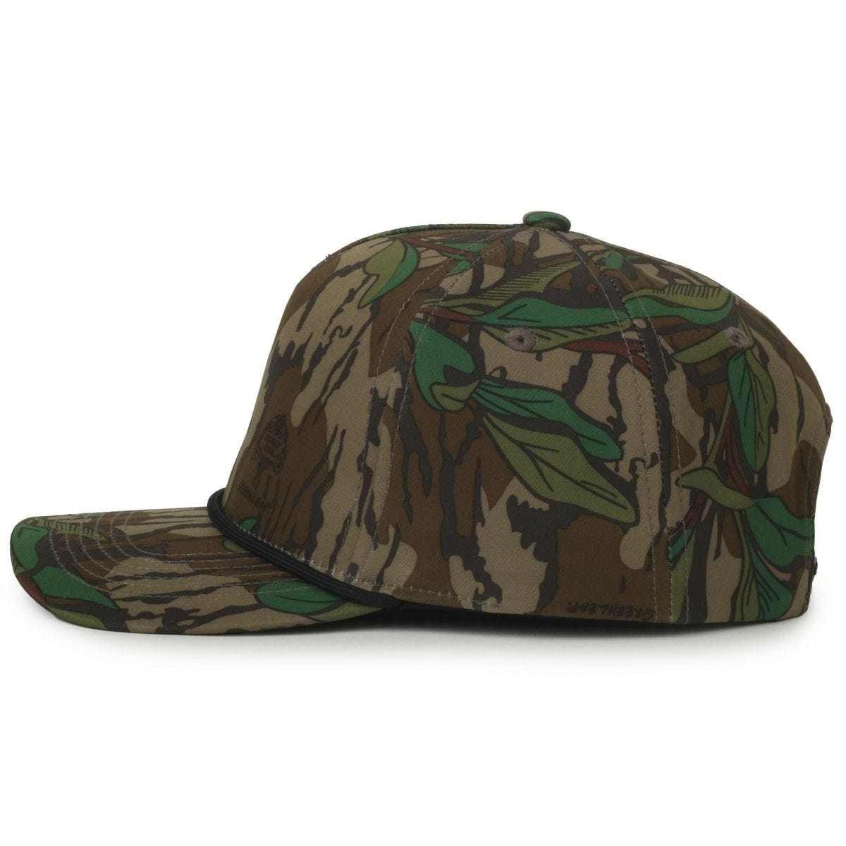 Oc Sports Oc550camo Performance 5-panel Camo Cap - Mossy Oak Greenleaf/black Cord