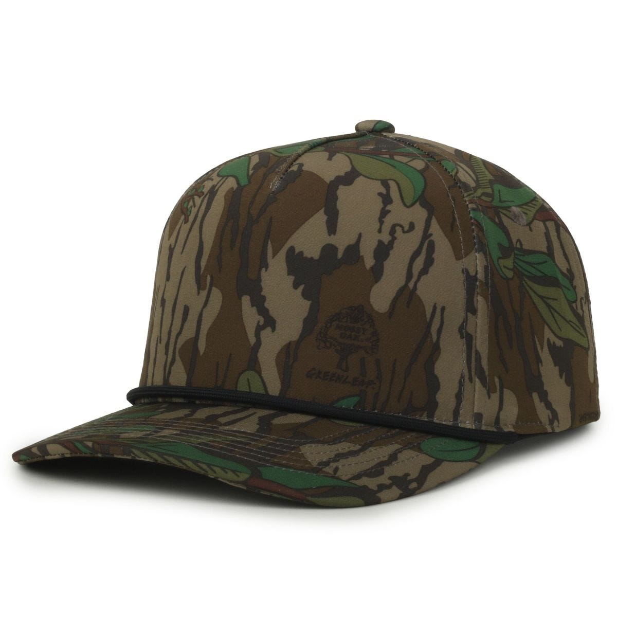 Oc Sports Oc550camo Performance 5-panel Camo Cap - Mossy Oak Greenleaf/black Cord