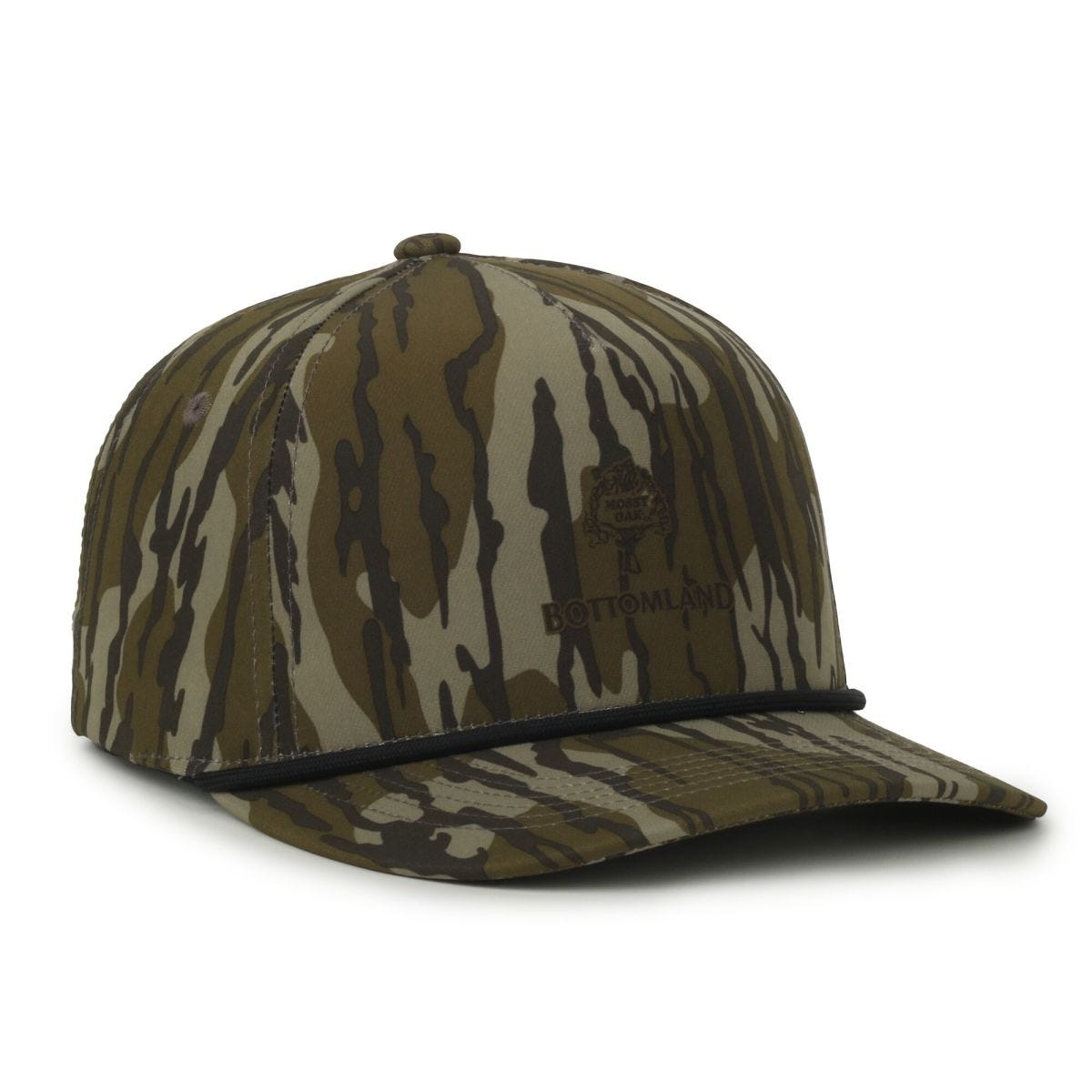 Oc Sports Oc550camo Performance 5-panel Camo Cap - Mossy Oak Original Bottomland/black Cord