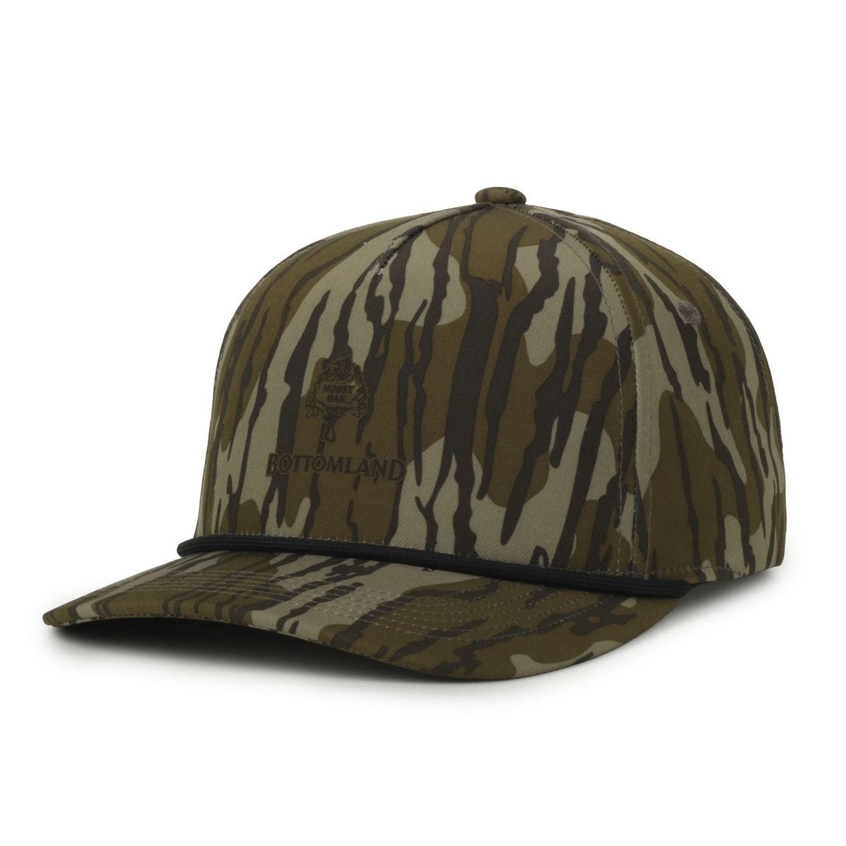 Oc Sports Oc550camo Performance 5-panel Camo Cap - Mossy Oak Original Bottomland/black Cord