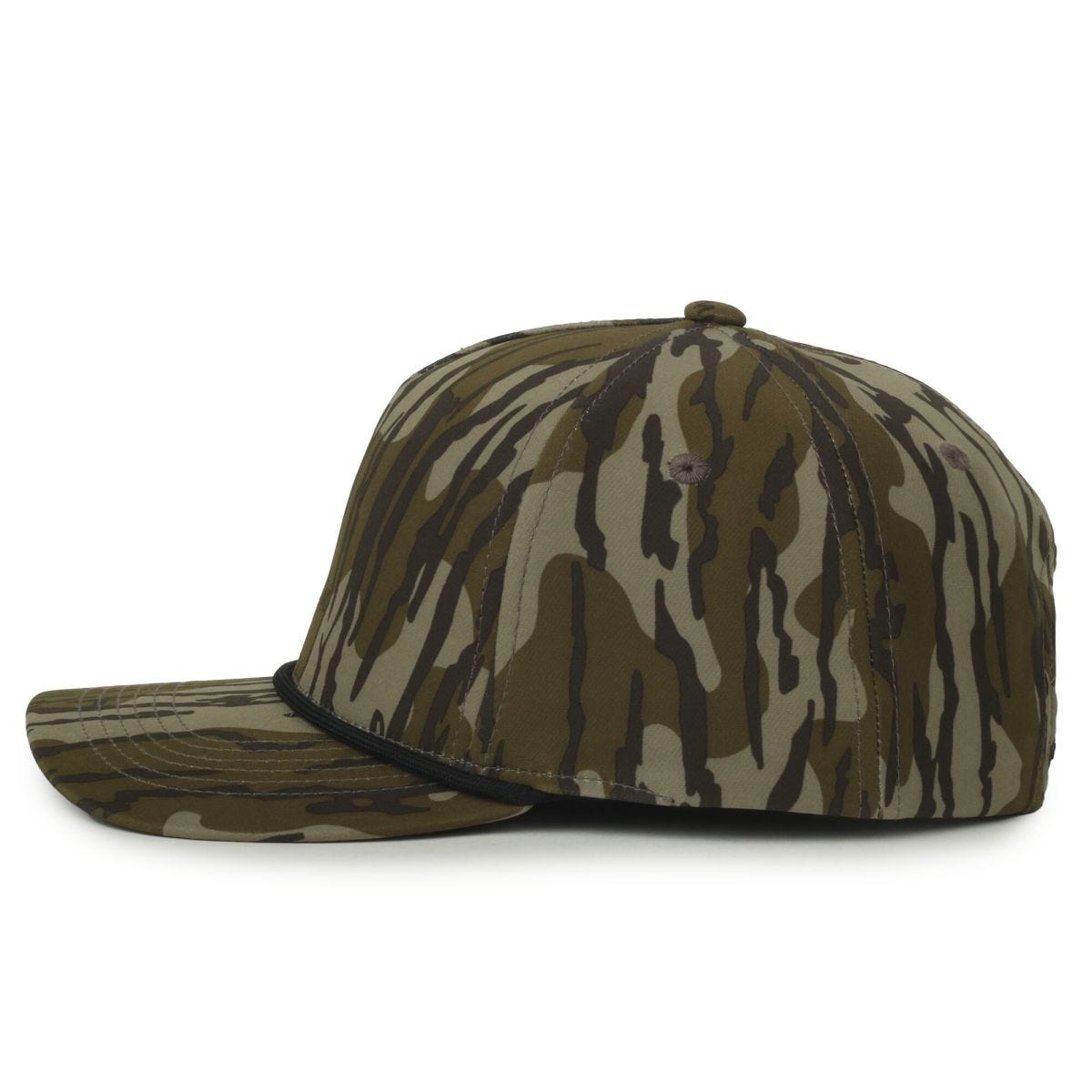 Oc Sports Oc550camo Performance 5-panel Camo Cap - Mossy Oak Original Bottomland/black Cord