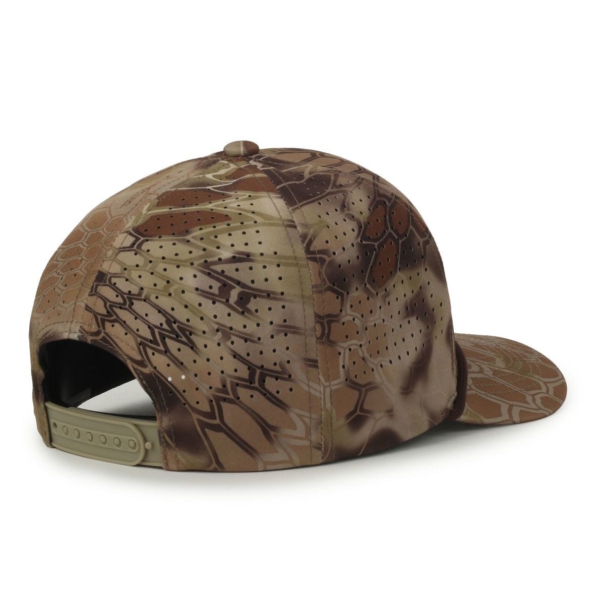 Oc Sports Oc551camo Perforated Camo 5-panel Cap - Kryptek Highlander/brown Cord