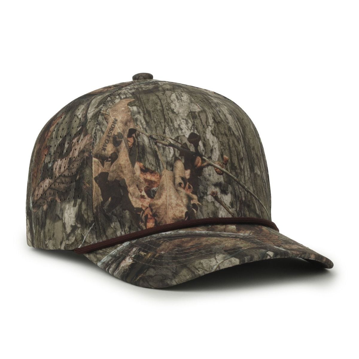 Oc Sports Oc551camo Perforated Camo 5-panel Cap - Mossy Oak Country Dna/brown Cord
