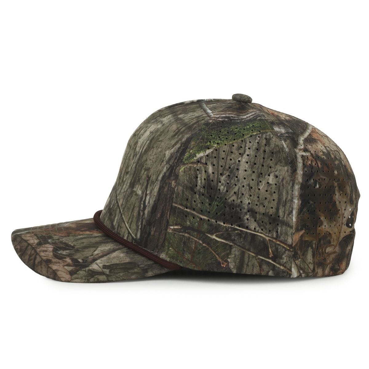 Oc Sports Oc551camo Perforated Camo 5-panel Cap - Mossy Oak Country Dna/brown Cord