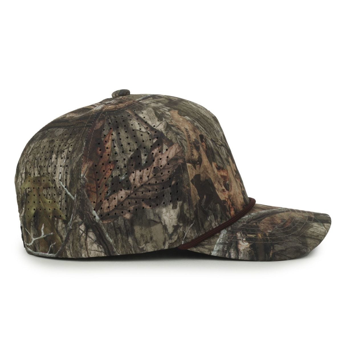 Oc Sports Oc551camo Perforated Camo 5-panel Cap - Mossy Oak Country Dna/brown Cord
