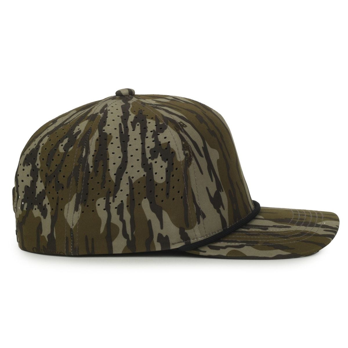Oc Sports Oc551camo Perforated Camo 5-panel Cap - Mossy Oak Original Bottomland/black Cord