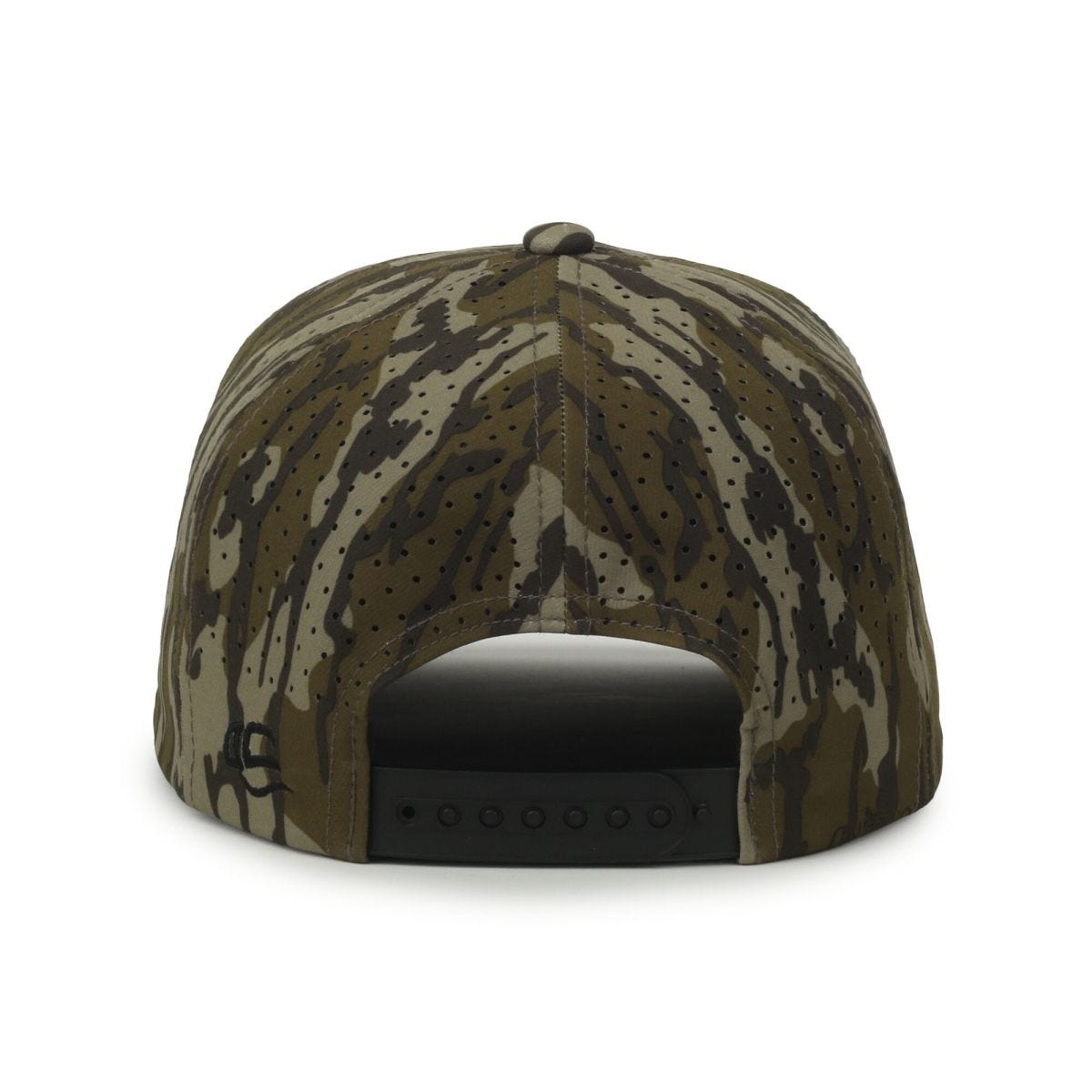 Oc Sports Oc551camo Perforated Camo 5-panel Cap - Mossy Oak Original Bottomland/black Cord